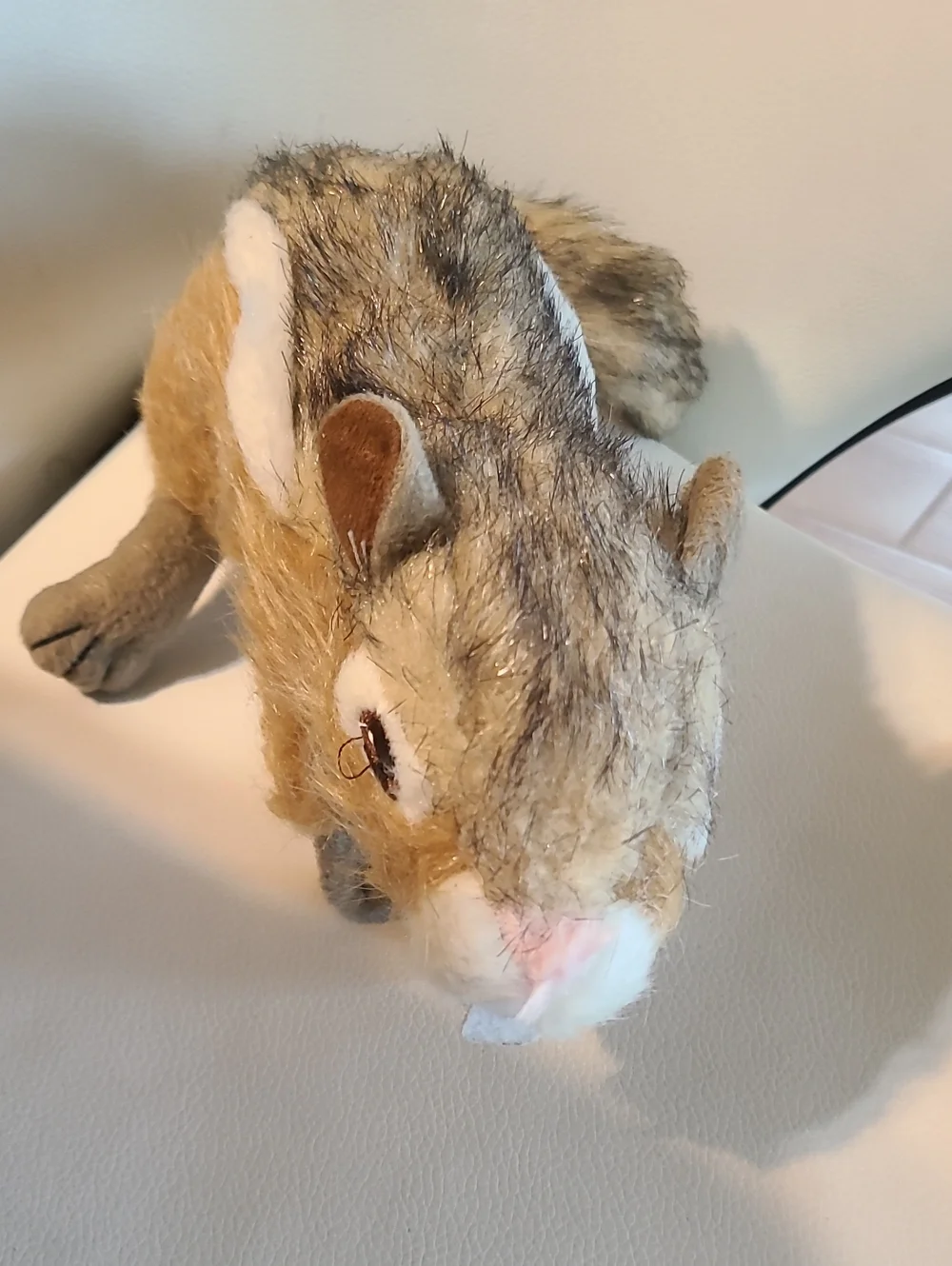 Plush Bunny Small Pet Toy in Brown, Gray & White Squirrel